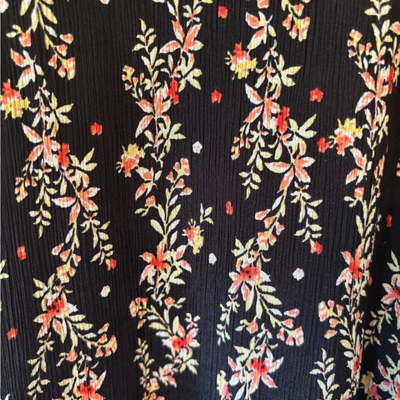 Zara Black Floral Pleated Ruffle Midi Maxi Dress Bloggers Fave Bohemian Crinkle - Picture 5 of 17